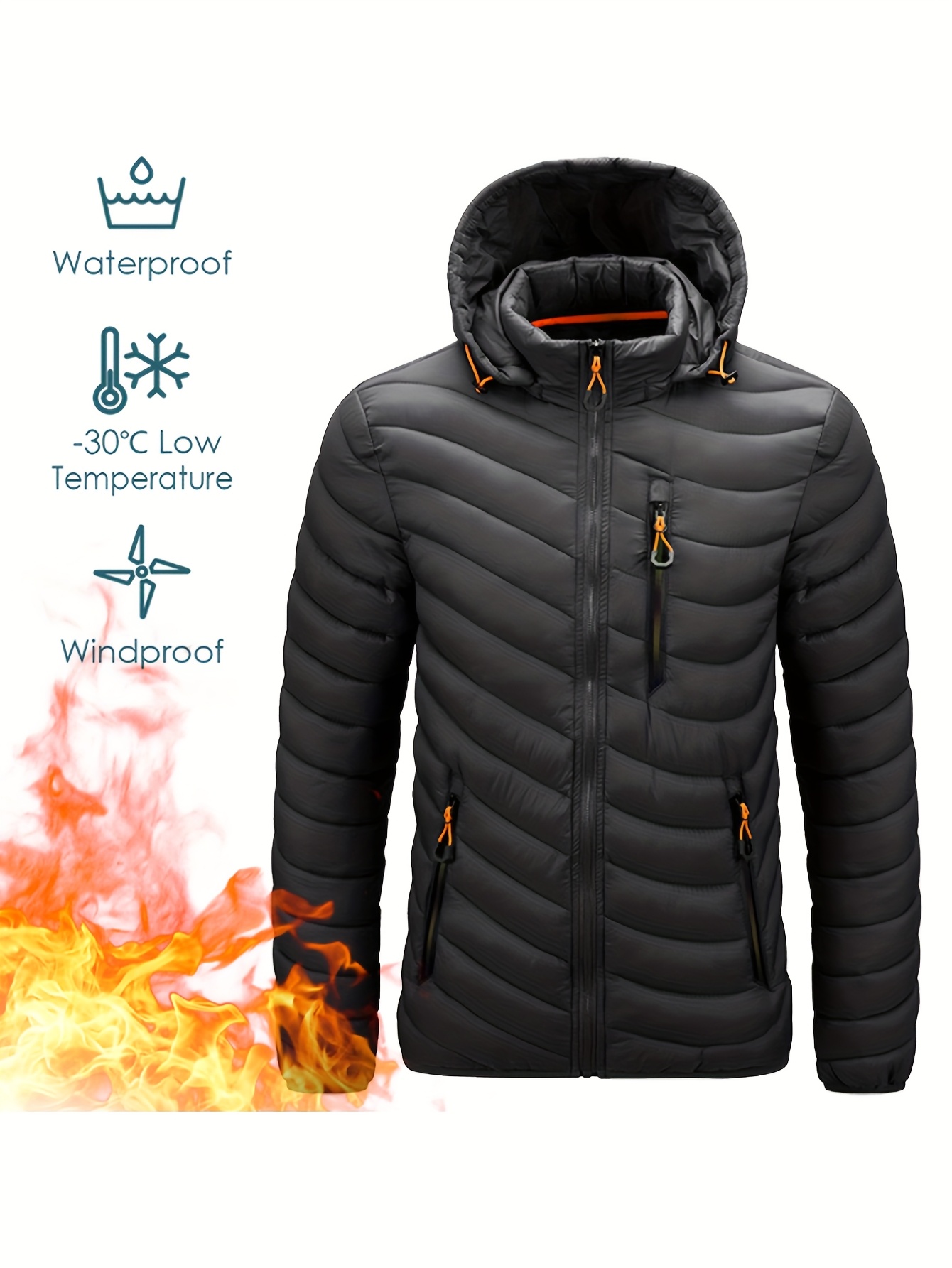 womens slim fit waterproof hooded jacket casual stylish long sleeve machine washable for details 1