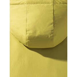 Plus Size Women'S Hooded Fleece Jacket, Casual Style, Non-Stretch Solid Color, Long Sleeve, Regular Length, with Pockets, Woven Fabric Outerwear with Polyester Lining for Winter